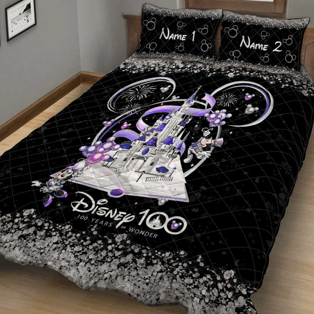 Personalized Disney 100 Years Of Wonder Quilt Set with Pillow Covers
