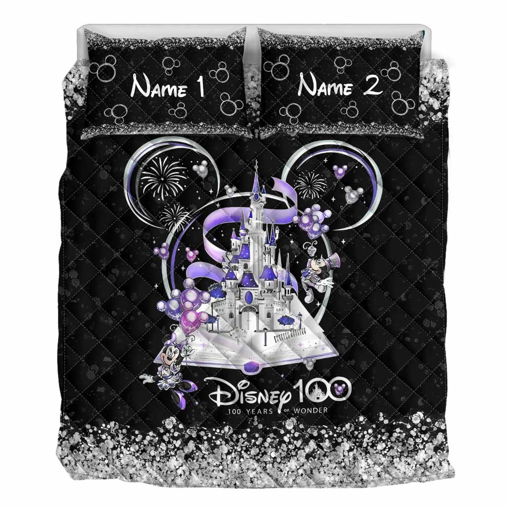 Personalized Disney 100 Years Of Wonder Quilt Set with Pillow Covers