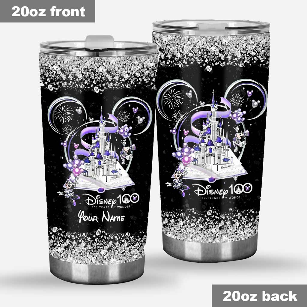 Personalized Disney 100 Years Tumbler Custom Name Gift
