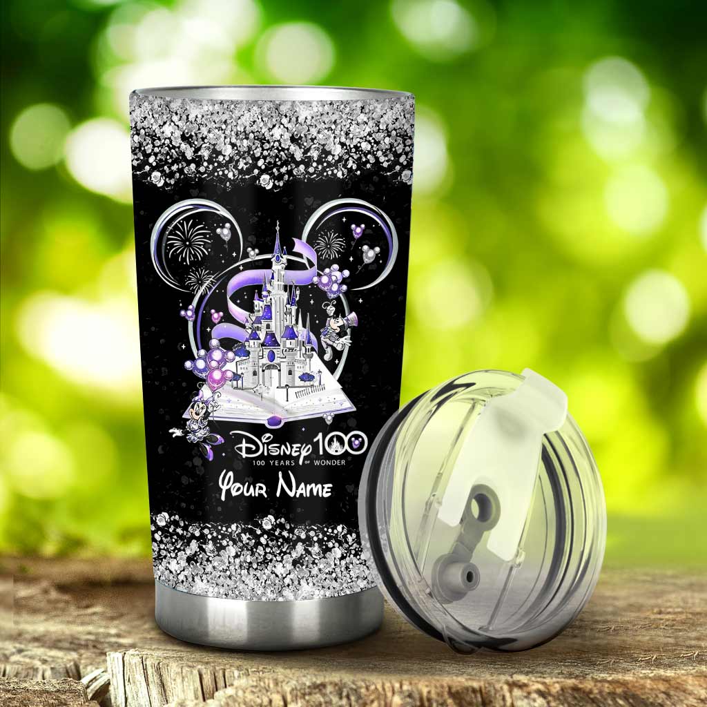 Personalized Disney 100 Years Tumbler Custom Name Gift
