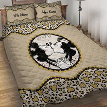 Load image into Gallery viewer, Personalized Couple Mouse Quilt Set Custom Names Gift

