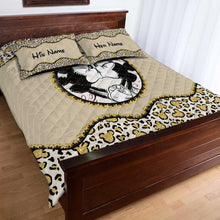 Load image into Gallery viewer, Personalized Couple Mouse Quilt Set Custom Names Gift
