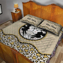 Load image into Gallery viewer, Personalized Couple Mouse Quilt Set Custom Names Gift
