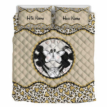 Load image into Gallery viewer, Personalized Couple Mouse Quilt Set Custom Names Gift
