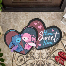 Load image into Gallery viewer, Personalized Couple Ohana Shaped Doormat Custom Name Gift for Home
