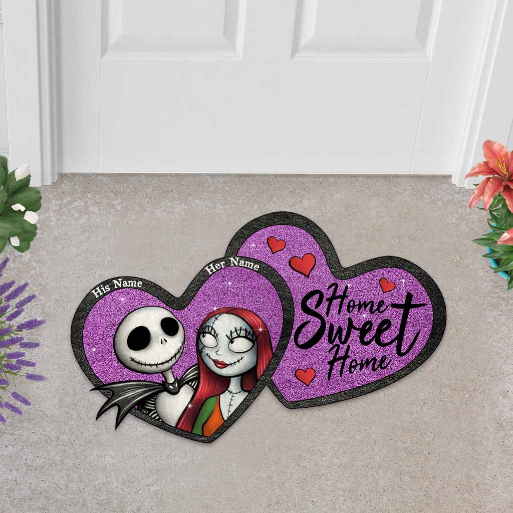 Personalized Heart-Shaped Doormat Custom Couple Gift Home Sweet Home
