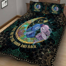 Load image into Gallery viewer, Personalized I Love You To The Moon And Back Quilt Set - Unique Couple Gift
