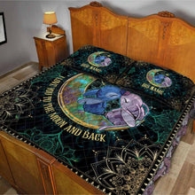 Load image into Gallery viewer, Personalized I Love You To The Moon And Back Quilt Set - Unique Couple Gift
