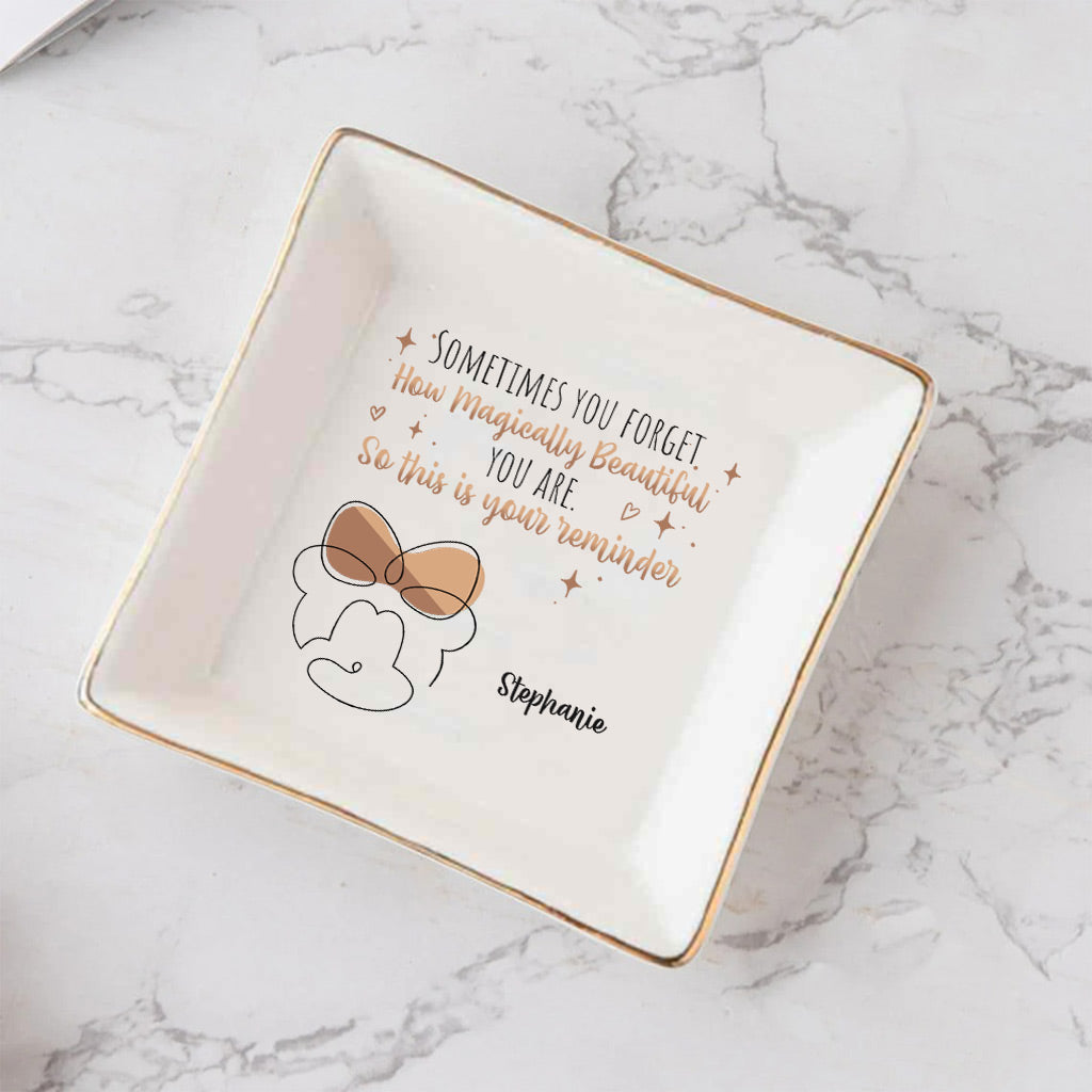 Personalized Jewelry Dish with Inspirational Quote for Mom