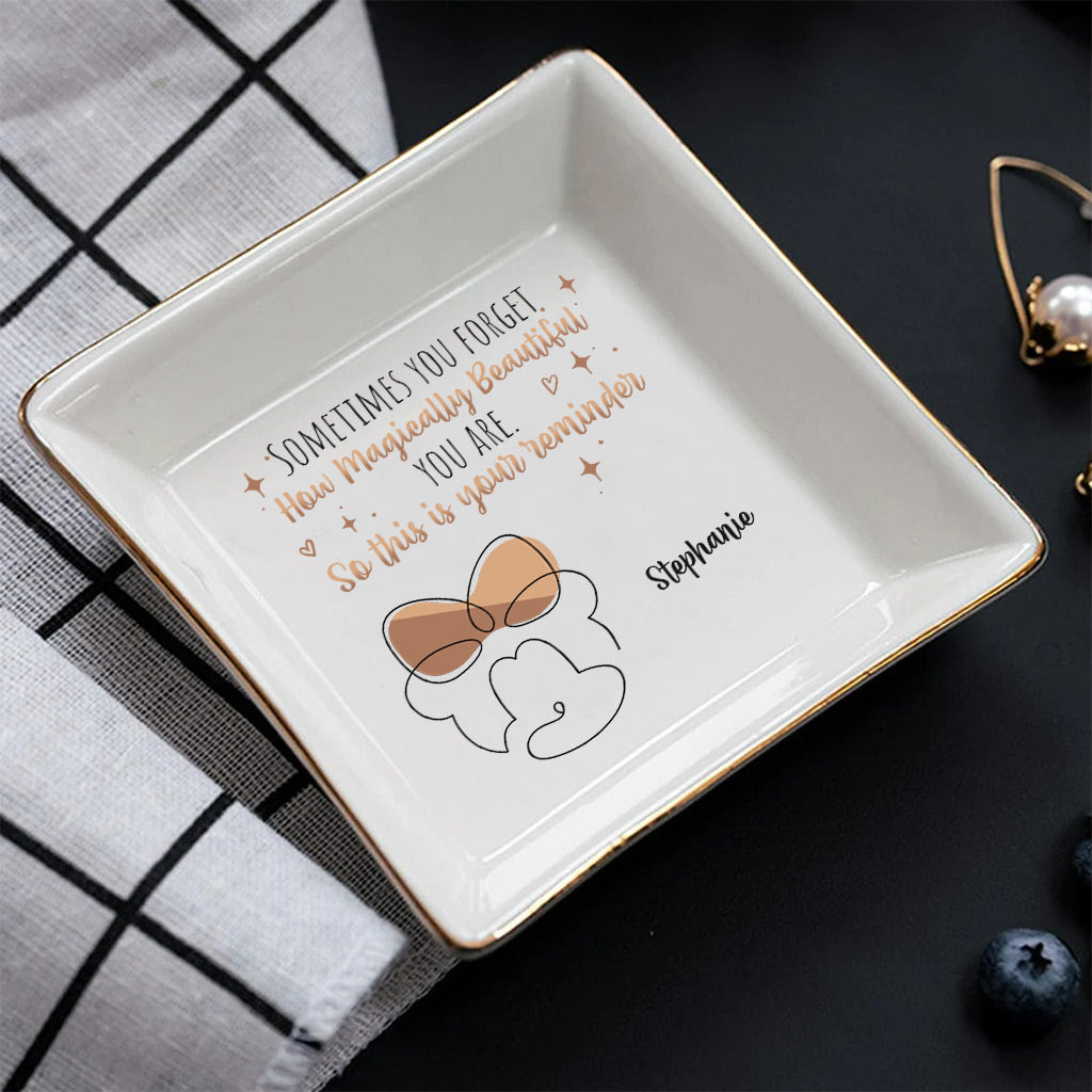 Personalized Jewelry Dish with Inspirational Quote for Mom