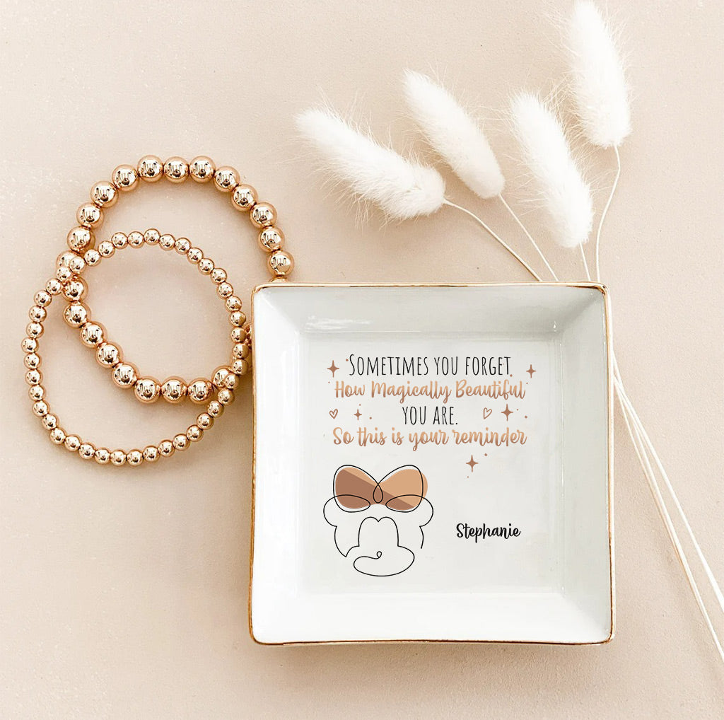 Personalized Jewelry Dish with Inspirational Quote for Mom