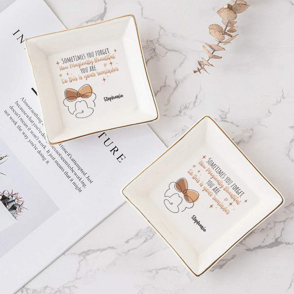 Personalized Jewelry Dish with Inspirational Quote for Mom