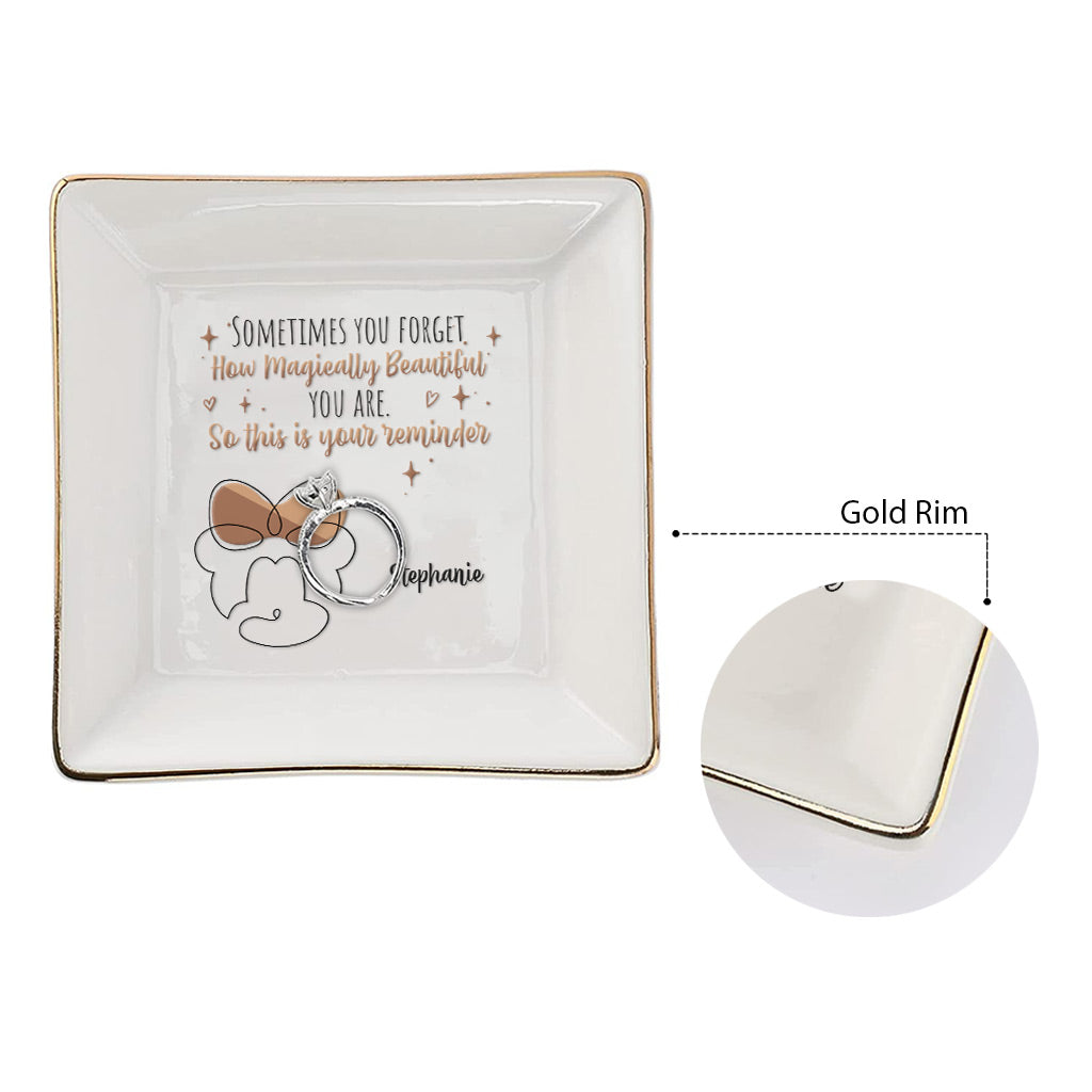 Personalized Jewelry Dish with Inspirational Quote for Mom