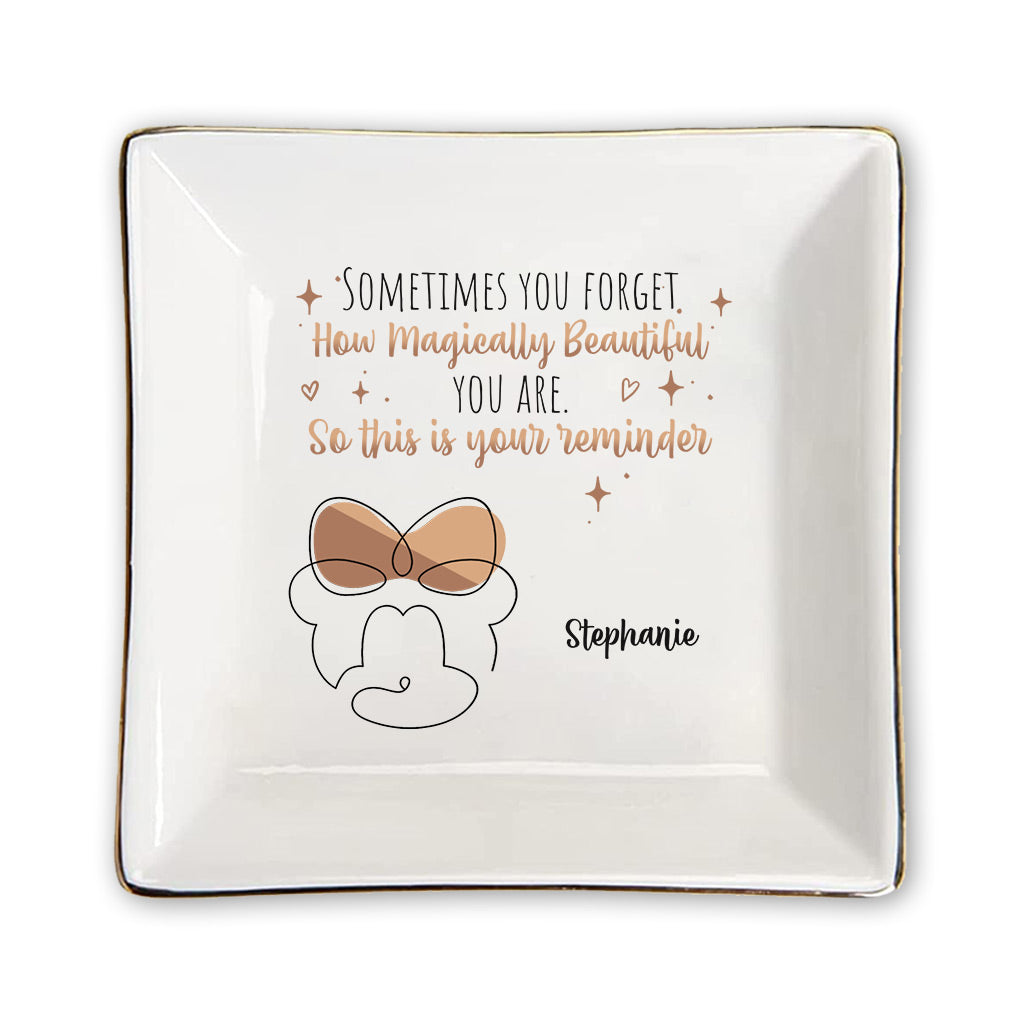Personalized Jewelry Dish with Inspirational Quote for Mom