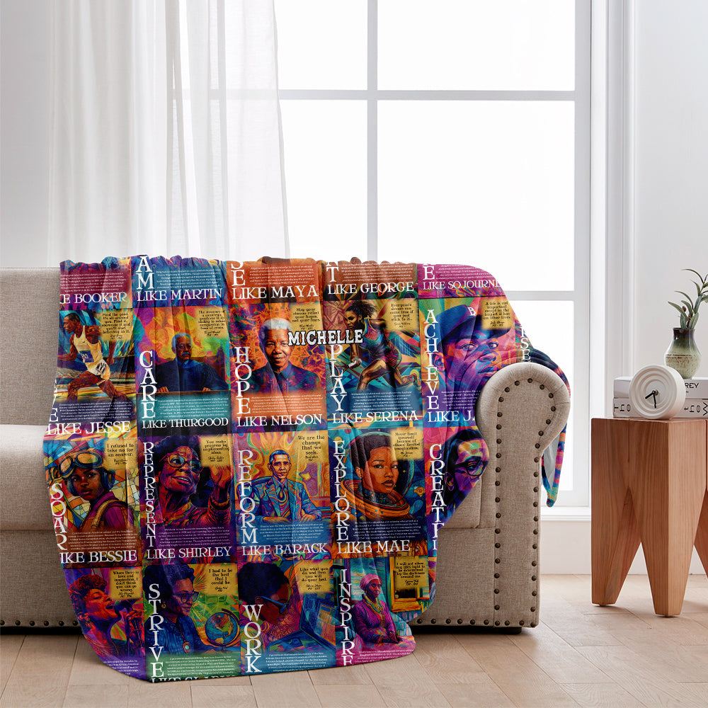 Personalized African American Inspirational Blanket Gift for Mom