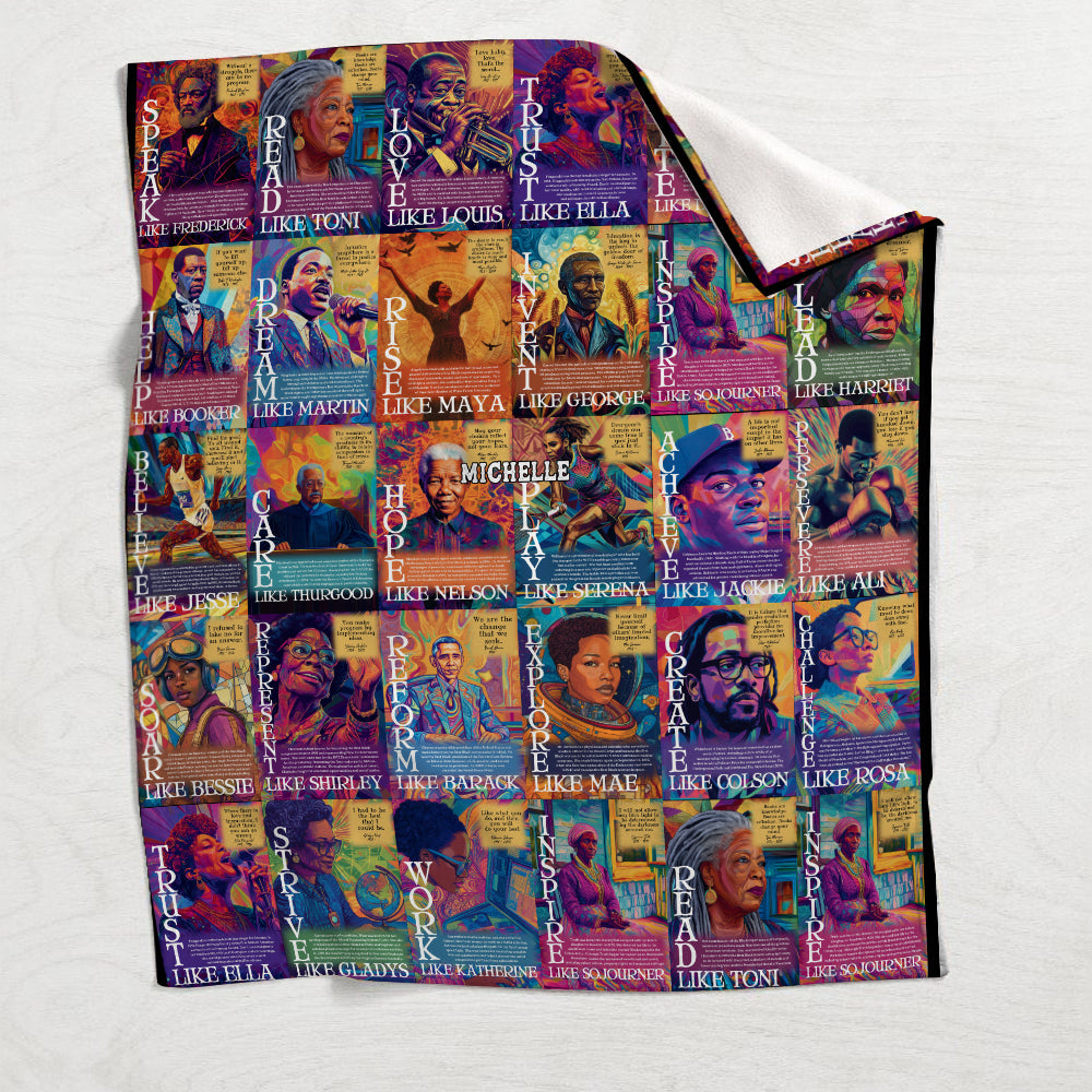 Personalized African American Inspirational Blanket Gift for Mom