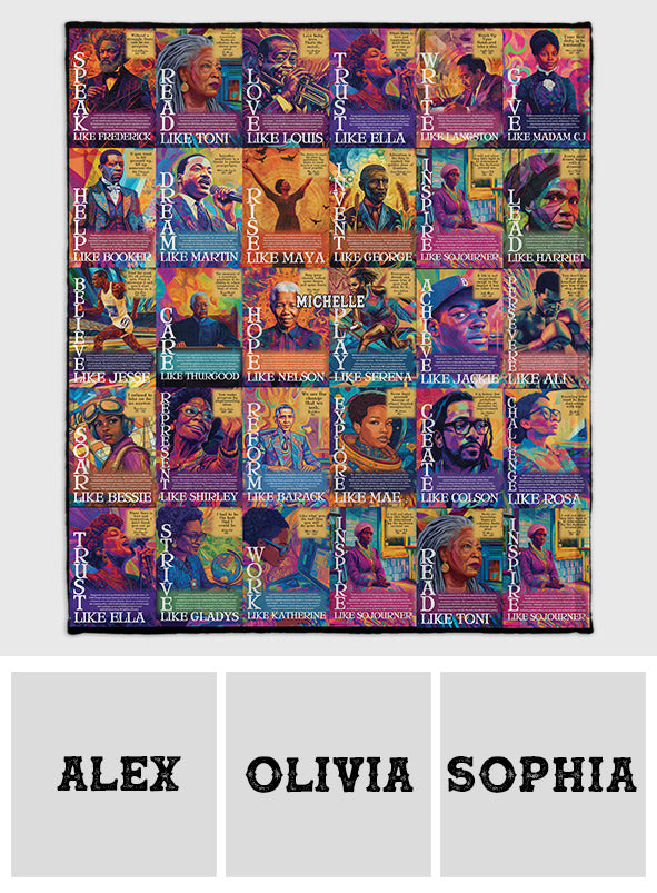 Personalized African American Inspirational Blanket Gift for Mom