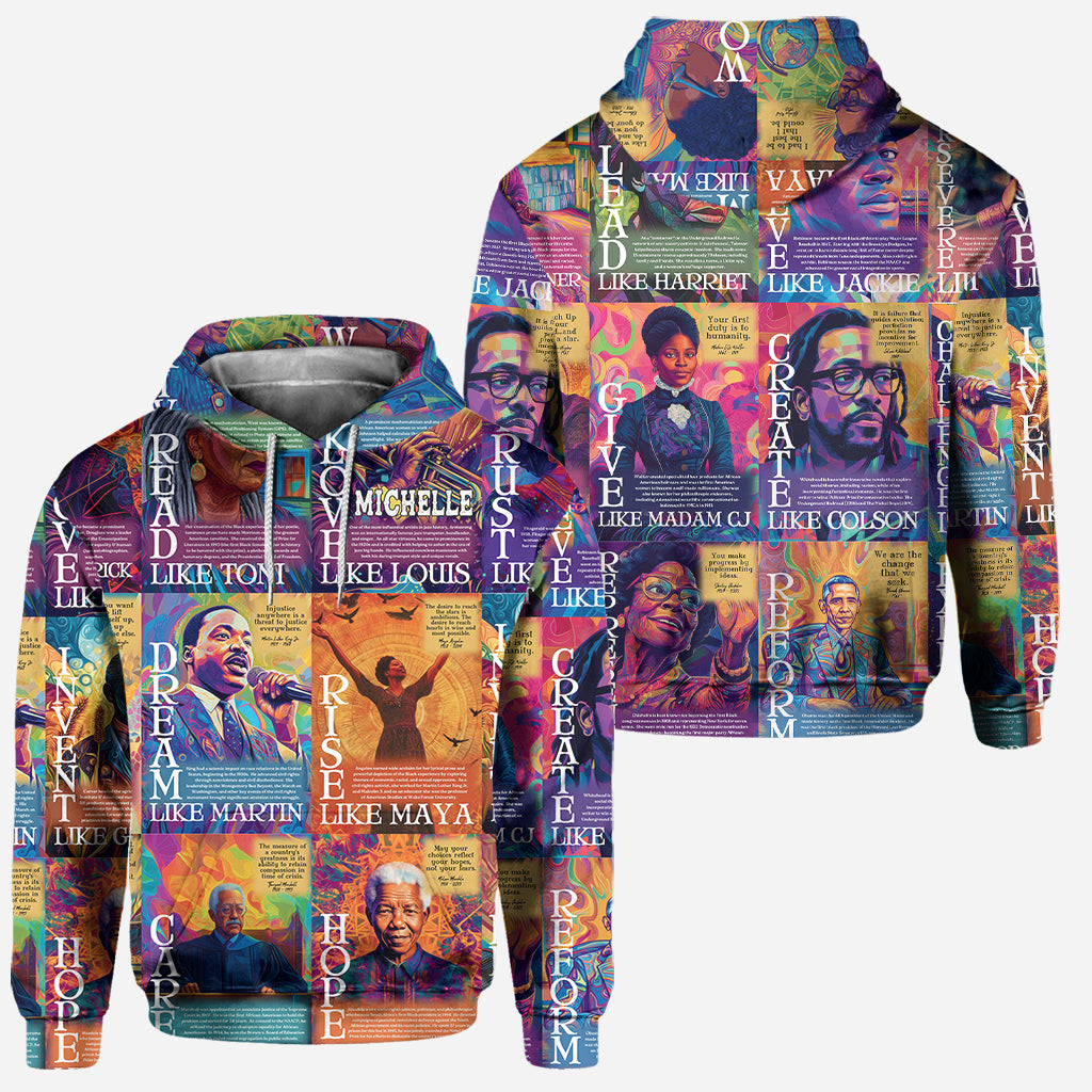 Personalized African American Hoodie and Leggings Set - Customizable Dream Like Martin Rise Like Maya Gift