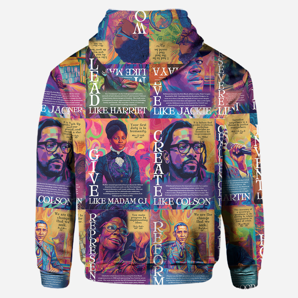 Personalized African American Hoodie and Leggings Set - Customizable Dream Like Martin Rise Like Maya Gift