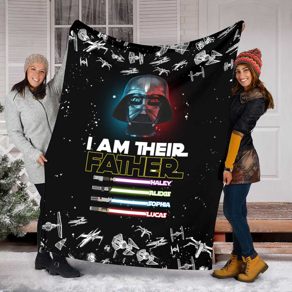 Personalized I Am Their Father Blanket Custom Names Gift for Dad