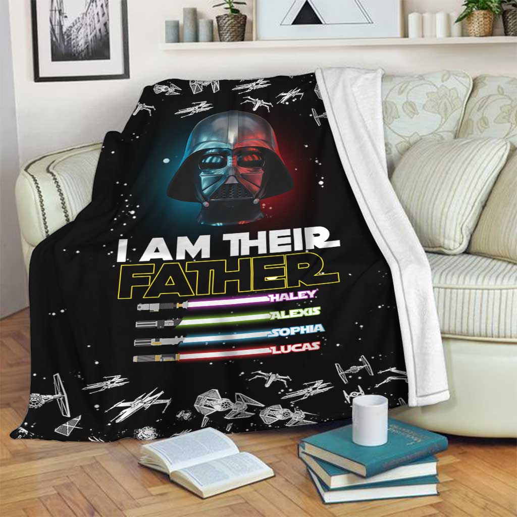 Personalized I Am Their Father Blanket Custom Names Gift for Dad