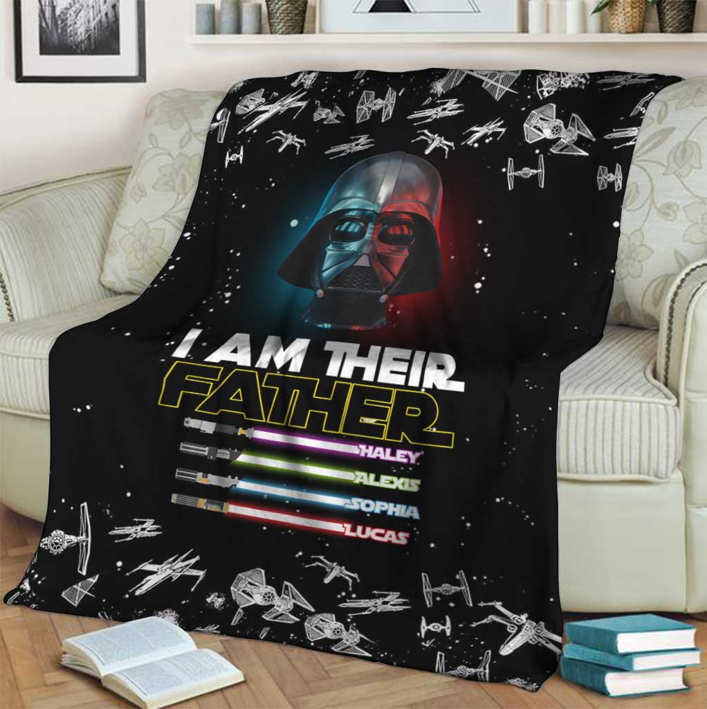 Personalized I Am Their Father Blanket Custom Names Gift for Dad