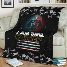 Load image into Gallery viewer, Personalized I Am Their Father Blanket Custom Names Gift for Dad
