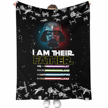 Load image into Gallery viewer, Personalized I Am Their Father Blanket Custom Names Gift for Dad
