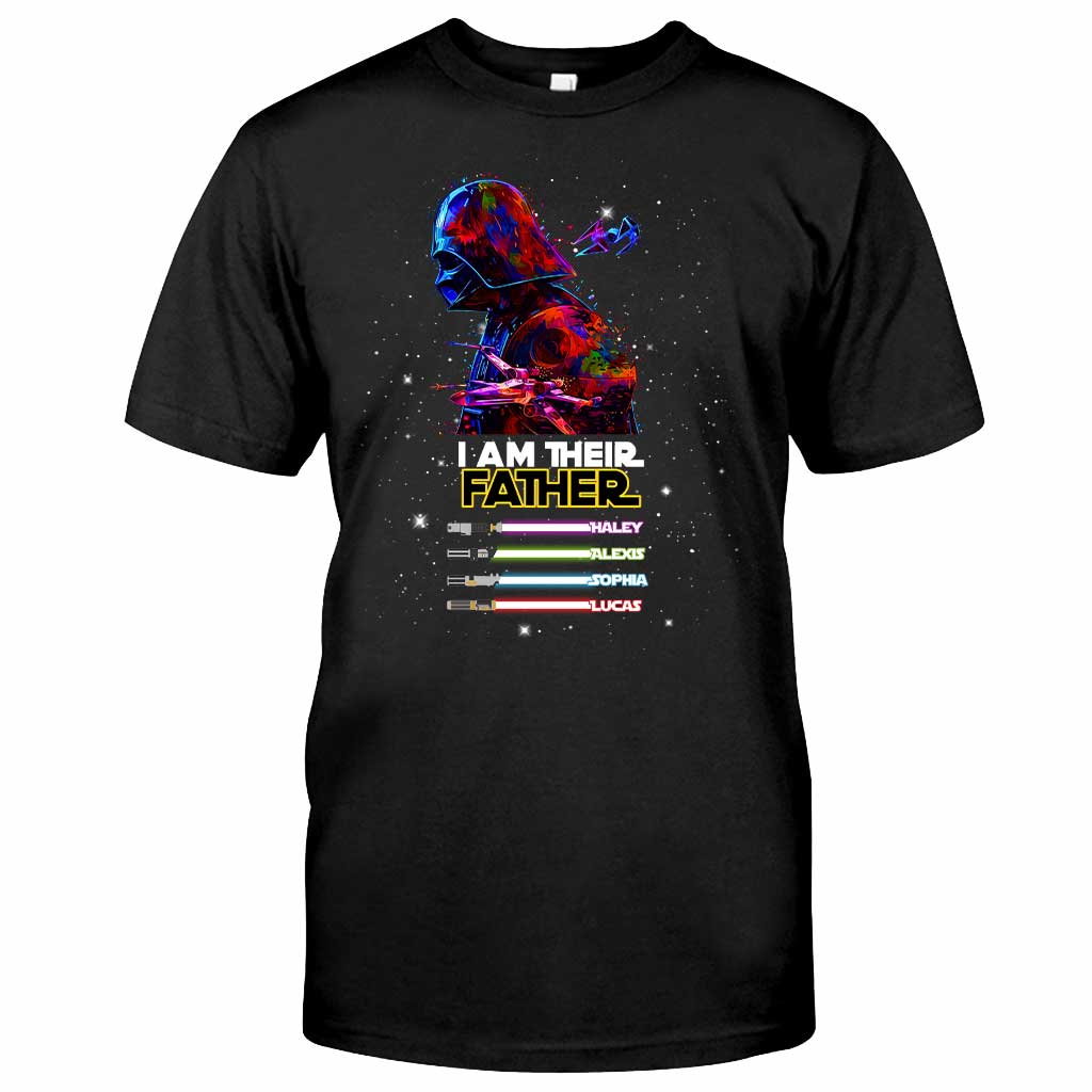 Personalized Darth Vader Lightsaber T-Shirt for Dad - Custom Star Wars Family Shirt