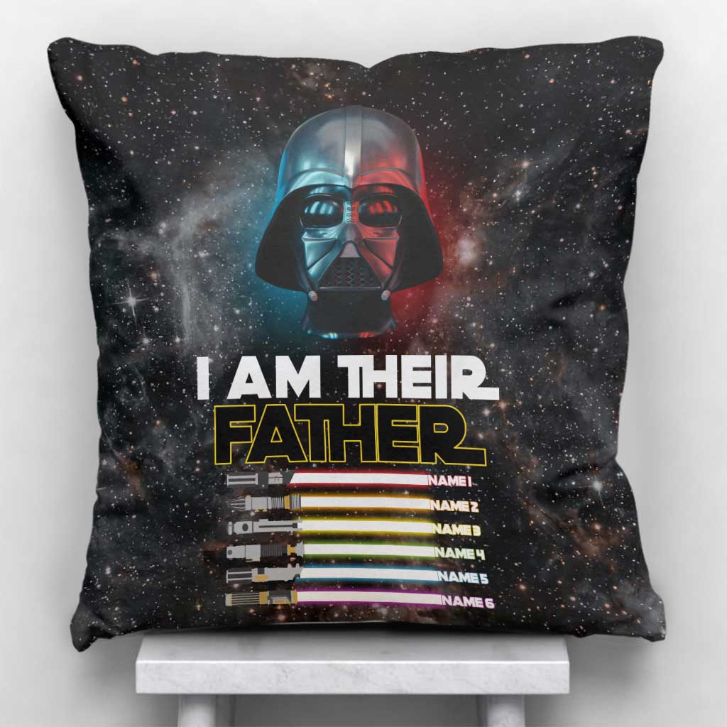 Personalized Star Wars Throw Pillow Custom Names Gift for Dad