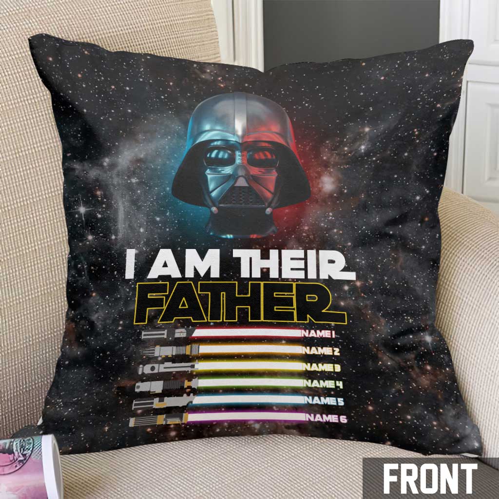 Personalized Star Wars Throw Pillow Custom Names Gift for Dad