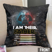 Load image into Gallery viewer, Personalized Star Wars Throw Pillow Custom Names Gift for Dad
