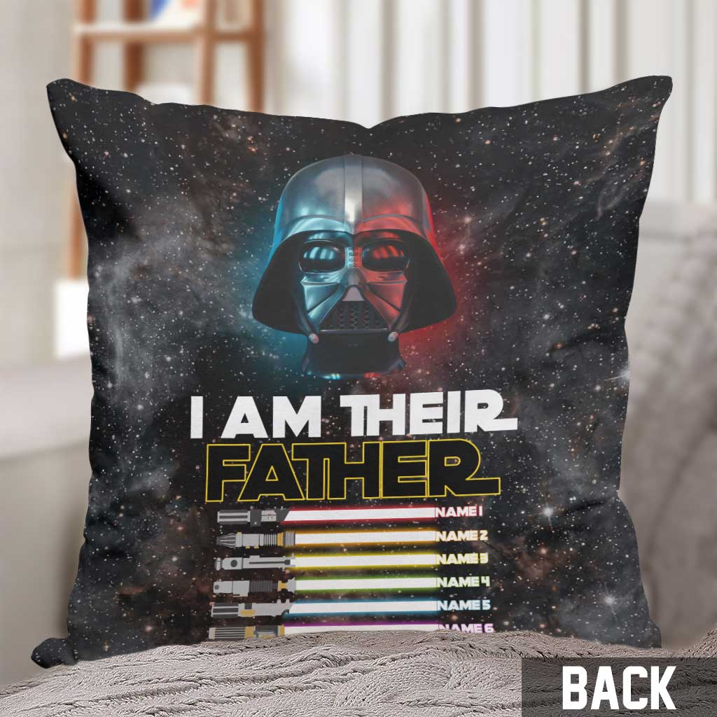 Personalized Star Wars Throw Pillow Custom Names Gift for Dad