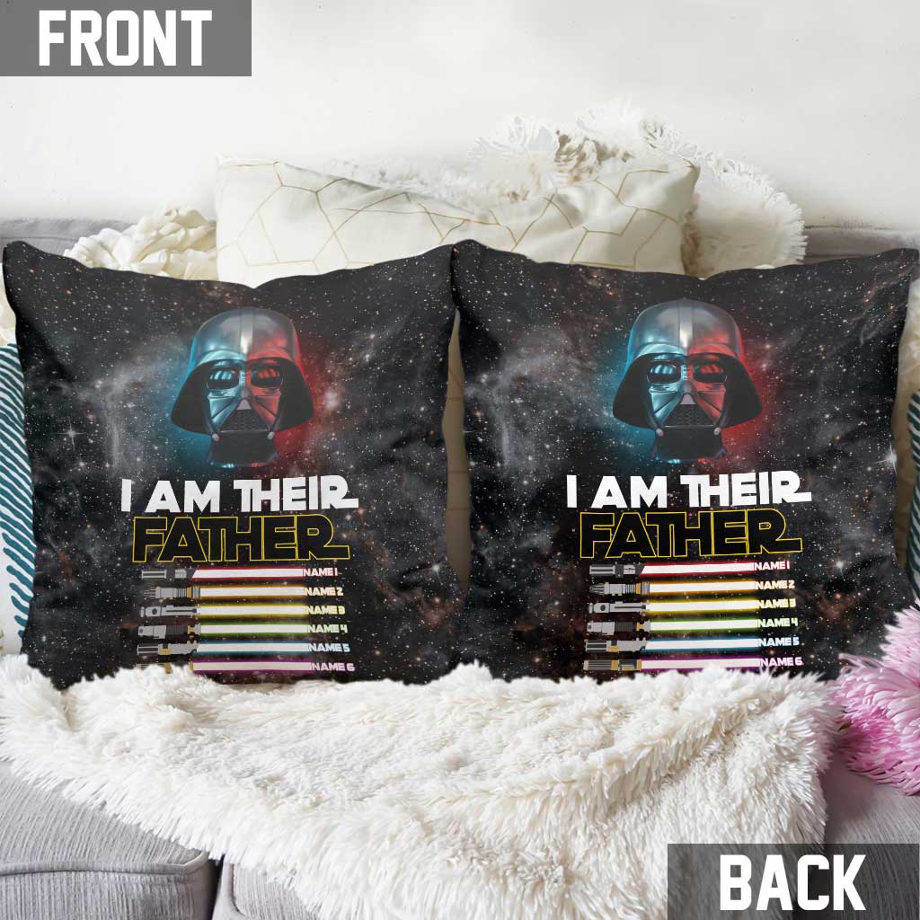 Personalized Star Wars Throw Pillow Custom Names Gift for Dad