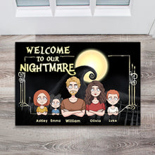 Load image into Gallery viewer, Personalized Welcome To Our Nightmare Doormat Custom Family Gift
