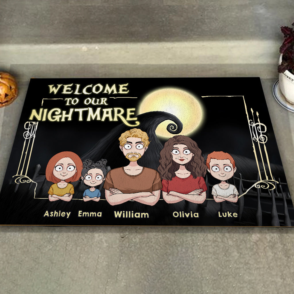 Personalized Welcome To Our Nightmare Doormat Custom Family Gift