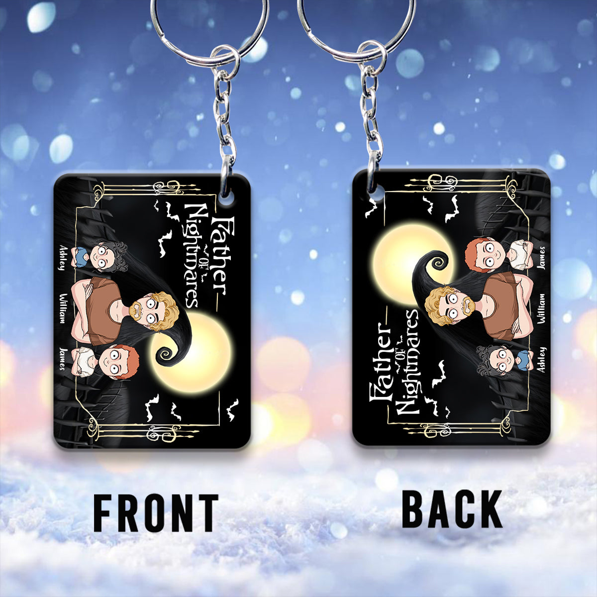 Personalized Father of Nightmares Keychain Custom Name Gift