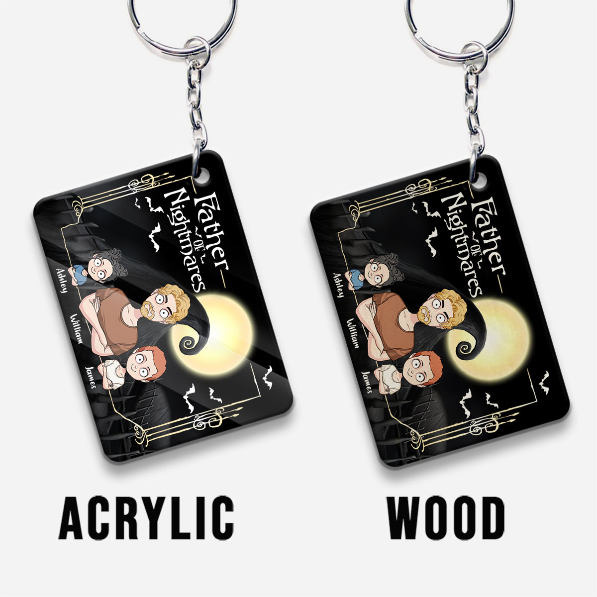 Personalized Father of Nightmares Keychain Custom Name Gift