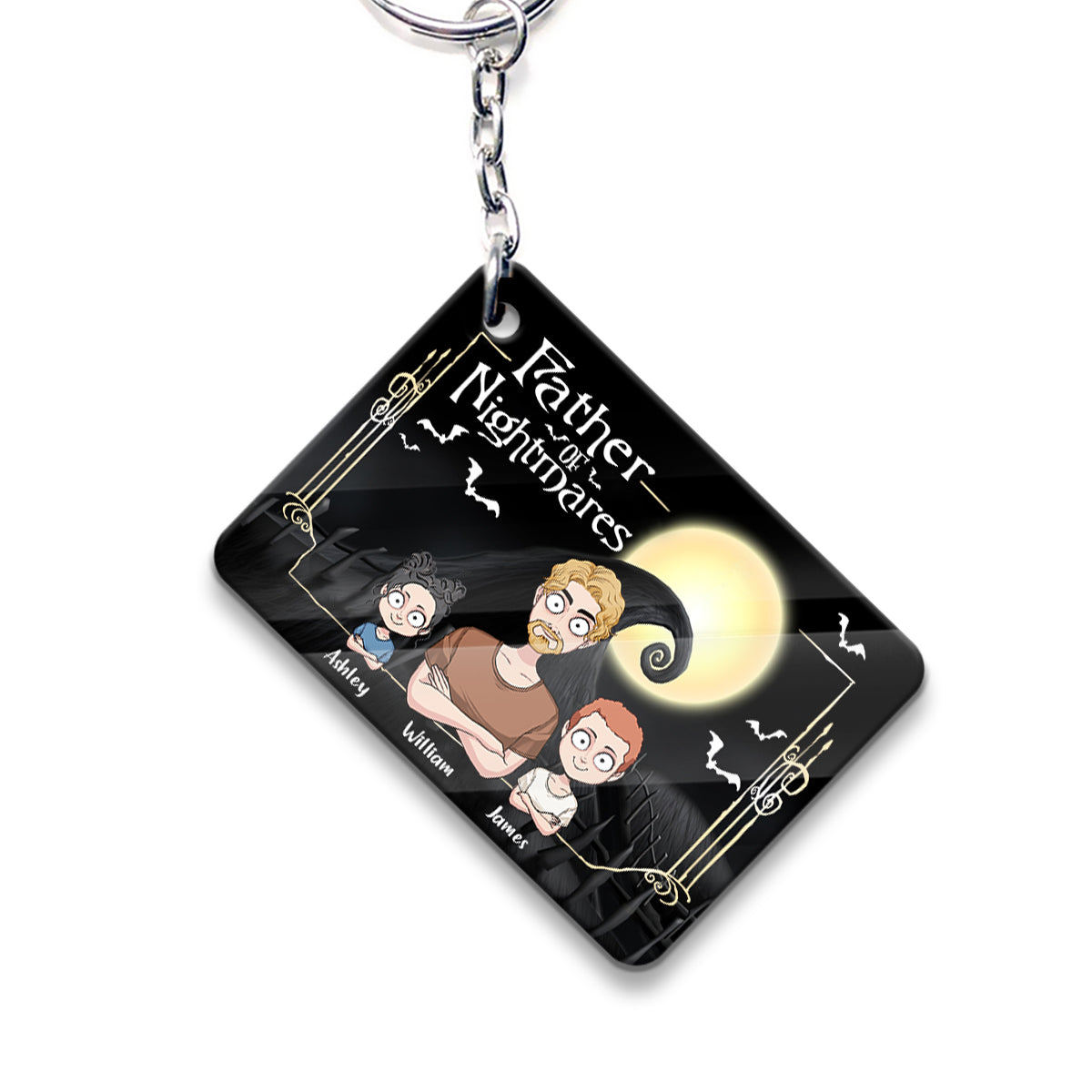 Personalized Father of Nightmares Keychain Custom Name Gift