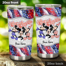 Load image into Gallery viewer, Personalized 4th of July Tumbler with Mickey Mouse Design
