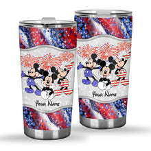 Load image into Gallery viewer, Personalized 4th of July Tumbler with Mickey Mouse Design
