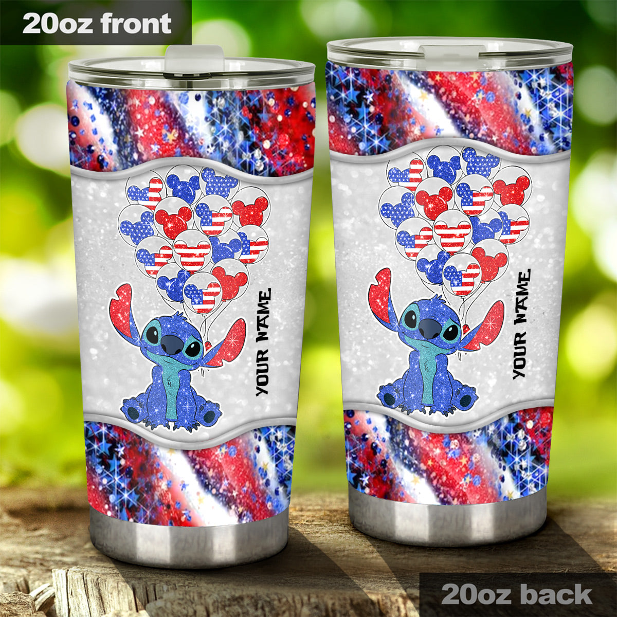 Personalized 4th of July Ohana Tumbler Custom Name Gift