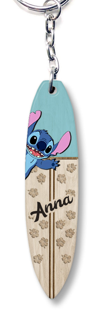 Personalized Ohana Keychain Custom Name Fiber Wood Gift