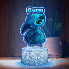 Load image into Gallery viewer, Personalized Ohana Shaped Plaque Light Base Custom Name Gift
