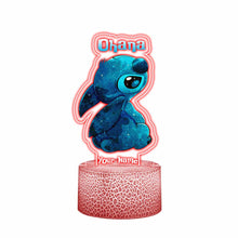 Load image into Gallery viewer, Personalized Ohana Shaped Plaque Light Base Custom Name Gift
