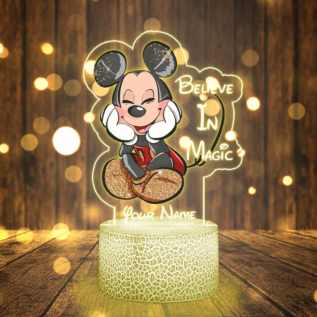 Personalized Believe In Magic Mouse Ears Custom LED Light Plaque