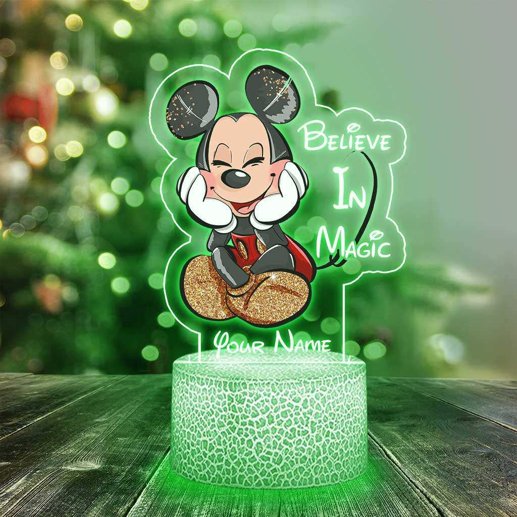 Personalized Believe In Magic Mouse Ears Custom LED Light Plaque