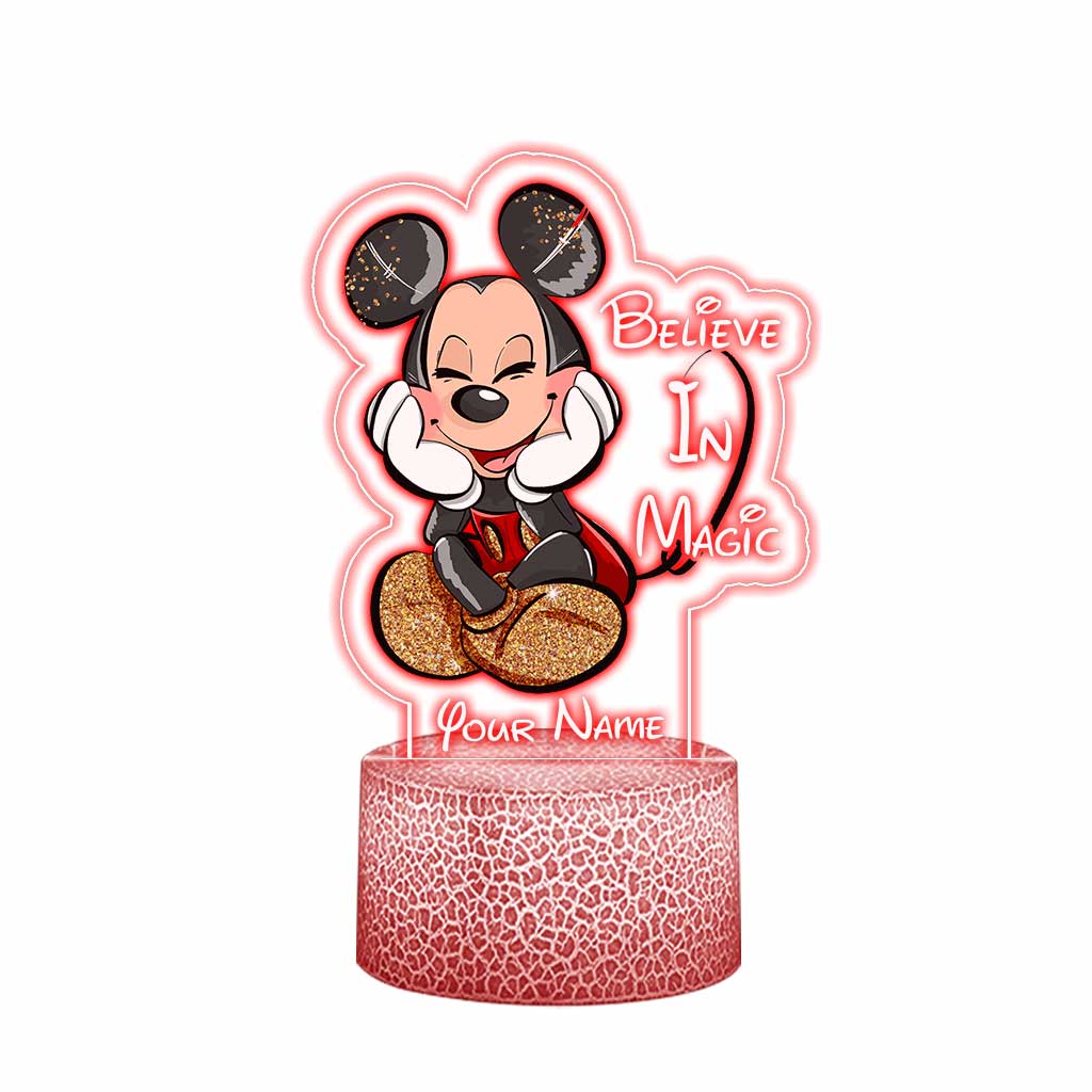 Personalized Believe In Magic Mouse Ears Custom LED Light Plaque