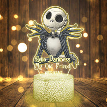 Load image into Gallery viewer, Personalized Nightmare Shaped Plaque Light Base Custom Name Gift
