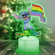 Load image into Gallery viewer, Personalized Rainbow Ohana Shaped Light Base Custom Plaque Gift for LGBT Support
